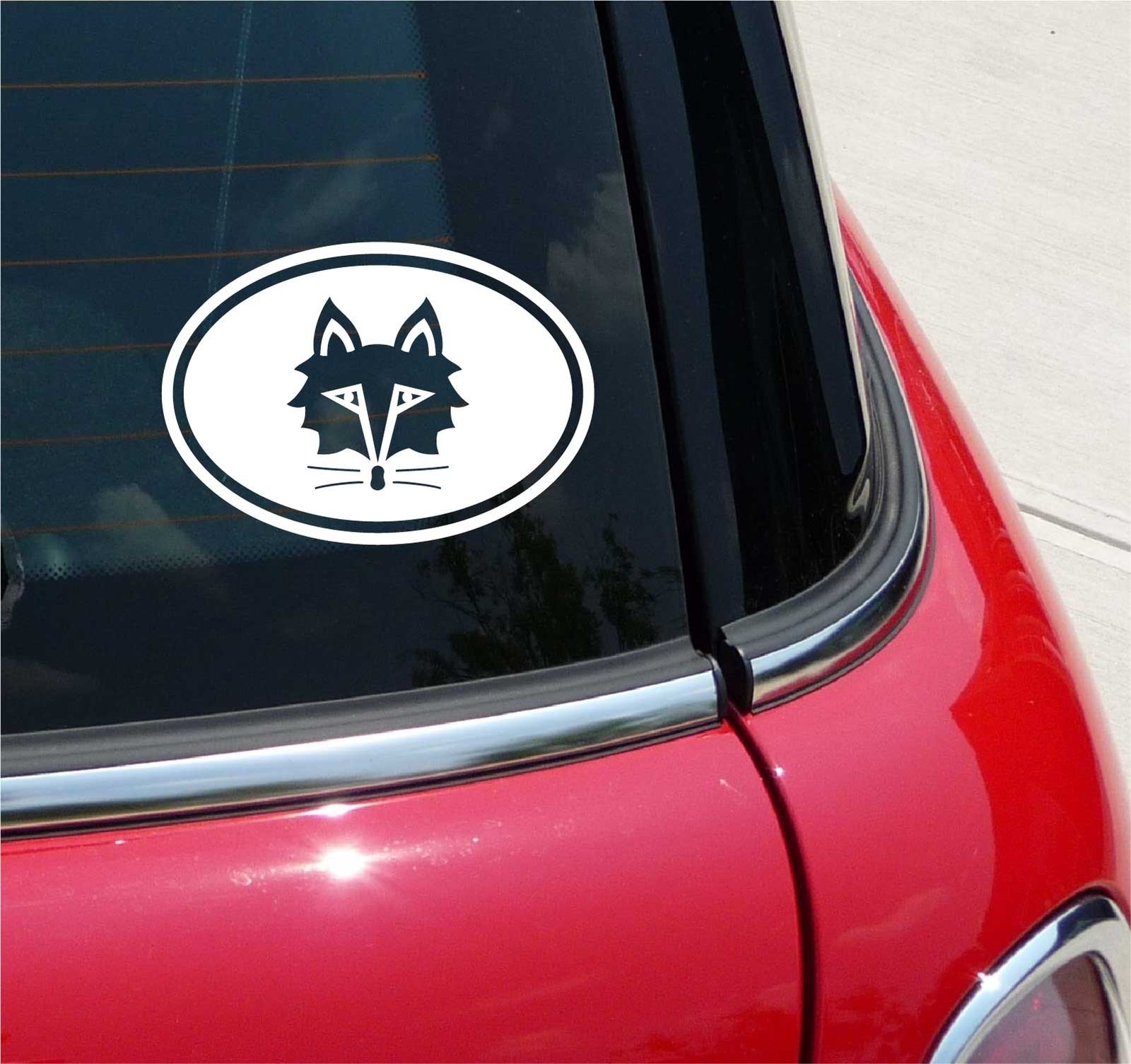 Euro Fox Graphic Decal Sticker Car Wall Oval NOT Two Colors