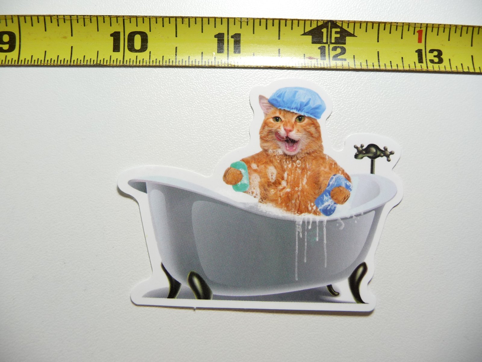 BATH TIME CAT DECAL STICKER FELINE PET HOUSE - Picture 1 of 1