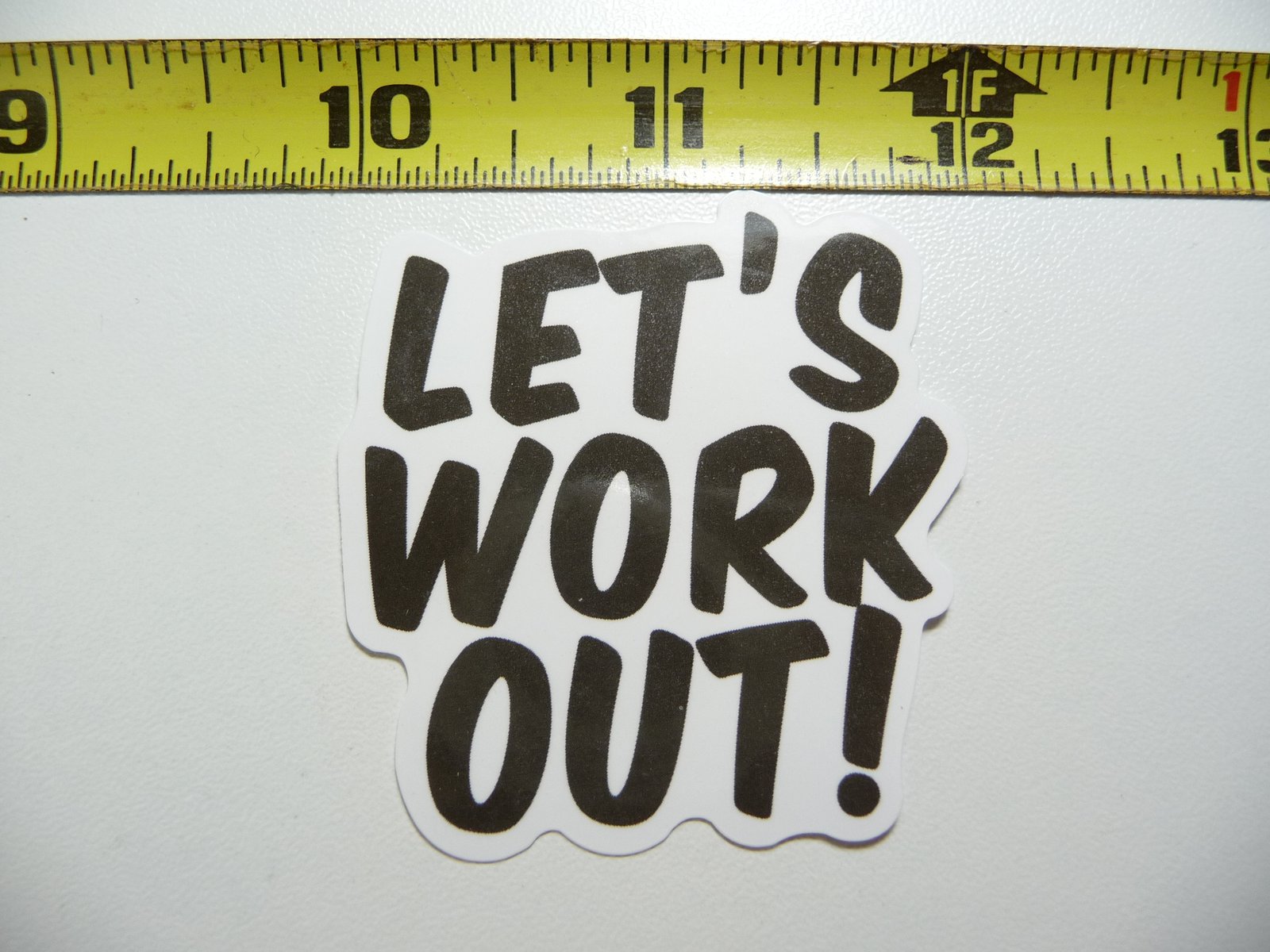 LET'S WORK OUT DECAL STICKER FITNESS EXERCISE WEIGHTLIFTING - Imagen 1 de 1